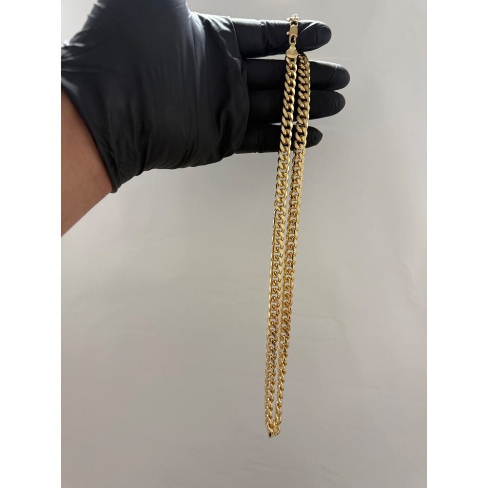 big cuban tight knit chain necklace 18k gold layered 24 inch 8.5mm lobster clasp - Picture 6 of 7